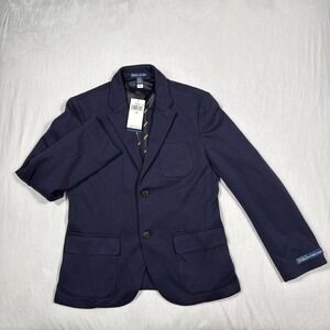 Polo Ralph Lauren Blazer Boys Size 16 Navy Blue Knit Sport Coat Jacket NWT $195